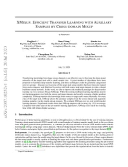 XMixup: Efficient Transfer Learning with Auxiliary Samples by
  Cross-domain Mixup
