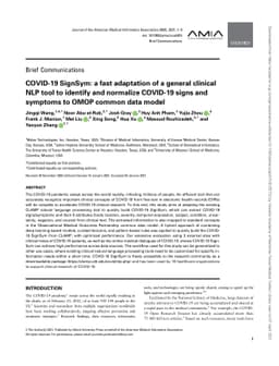 COVID-19 SignSym: a fast adaptation of a general clinical NLP tool to
  identify and normalize COVID-19 signs and symptoms to OMOP common data model