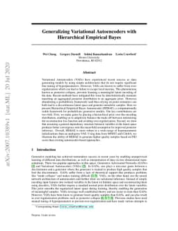 Generalizing Variational Autoencoders with Hierarchical Empirical Bayes
