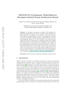 NSGANetV2: Evolutionary Multi-Objective Surrogate-Assisted Neural
  Architecture Search