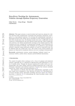 Zero-Error Tracking for Autonomous Vehicles through Epsilon-Trajectory
  Generation