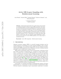 Active MR k-space Sampling with Reinforcement Learning
