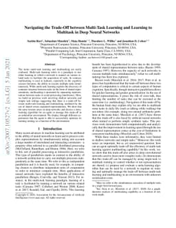 Navigating the Trade-Off between Multi-Task Learning and Learning to
  Multitask in Deep Neural Networks