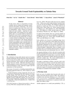 Towards Ground Truth Explainability on Tabular Data