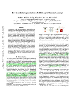How Does Data Augmentation Affect Privacy in Machine Learning?