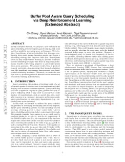Buffer Pool Aware Query Scheduling via Deep Reinforcement Learning