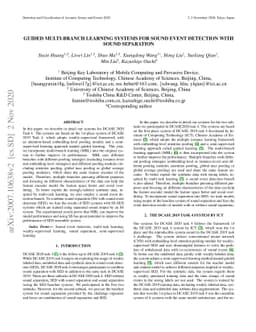 Guided multi-branch learning systems for sound event detection with
  sound separation