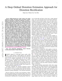 A Deep Ordinal Distortion Estimation Approach for Distortion
  Rectification