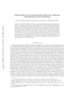 Enhancement of damaged-image prediction through Cahn-Hilliard Image
  Inpainting