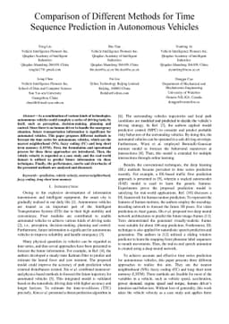 Comparison of Different Methods for Time Sequence Prediction in
  Autonomous Vehicles