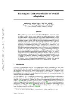 Learning to Match Distributions for Domain Adaptation