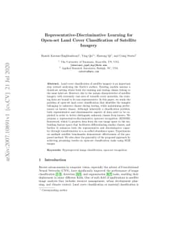 Representative-Discriminative Learning for Open-set Land Cover
  Classification of Satellite Imagery