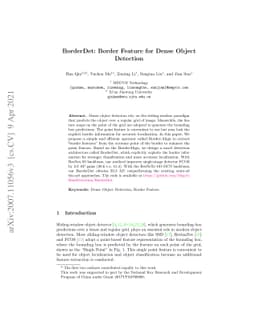 BorderDet: Border Feature for Dense Object Detection
