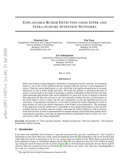 Explainable Rumor Detection using Inter and Intra-feature Attention
  Networks