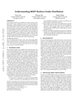Understanding BERT Rankers Under Distillation