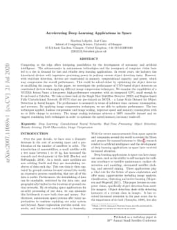 Accelerating Deep Learning Applications in Space
