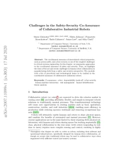 Challenges in the Safety-Security Co-Assurance of Collaborative
  Industrial Robots