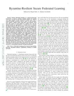Byzantine-Resilient Secure Federated Learning