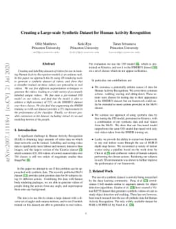 Creating a Large-scale Synthetic Dataset for Human Activity Recognition