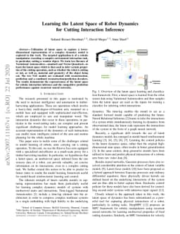 Learning the Latent Space of Robot Dynamics for Cutting Interaction
  Inference
