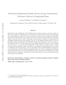 Fused-Lasso Regularized Cholesky Factors of Large Nonstationary
  Covariance Matrices of Longitudinal Data