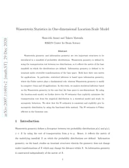 Wasserstein Statistics in One-dimensional Location-Scale Model