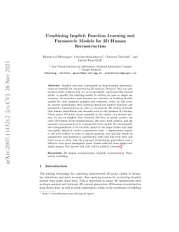 Combining Implicit Function Learning and Parametric Models for 3D Human
  Reconstruction