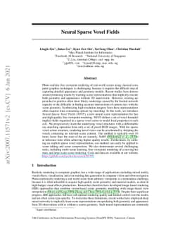 Neural Sparse Voxel Fields