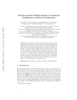 Attention based Multiple Instance Learning for Classification of Blood
  Cell Disorders