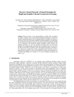 Darwin's Neural Network: AI-based Strategies for Rapid and Scalable Cell
  and Coronavirus Screening