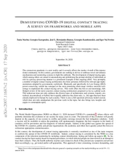 Demystifying COVID-19 digital contact tracing: A survey on frameworks
  and mobile apps