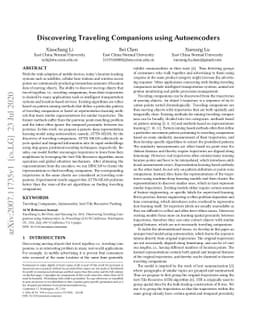 Discovering Traveling Companions using Autoencoders