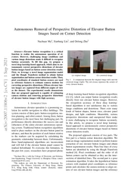 Autonomous Removal of Perspective Distortion of Elevator Button Images
  based on Corner Detection