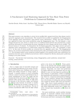A Non-Intrusive Load Monitoring Approach for Very Short Term Power
  Predictions in Commercial Buildings