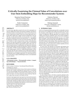 Critically Examining the Claimed Value of Convolutions over User-Item
  Embedding Maps for Recommender Systems