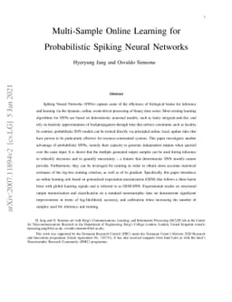 Multi-Sample Online Learning for Probabilistic Spiking Neural Networks
