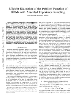 Efficient Evaluation of the Partition Function of RBMs with Annealed
  Importance Sampling