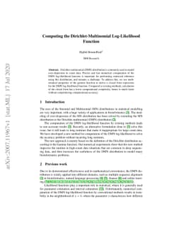 Computing the Dirichlet-Multinomial Log-Likelihood Function