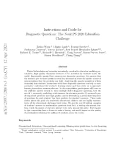 Instructions and Guide for Diagnostic Questions: The NeurIPS 2020
  Education Challenge