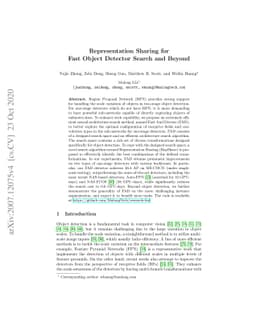 Representation Sharing for Fast Object Detector Search and Beyond
