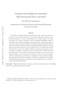 Canonical thresholding for non-sparse high-dimensional linear regression