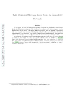 Tight Distributed Sketching Lower Bound for Connectivity