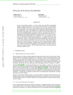 Cycles in Causal Learning