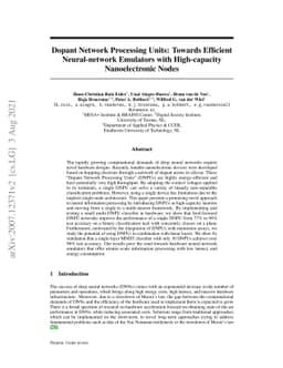 Dopant Network Processing Units: Towards Efficient Neural-network
  Emulators with High-capacity Nanoelectronic Nodes