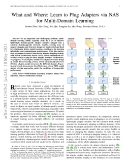What and Where: Learn to Plug Adapters via NAS for Multi-Domain Learning