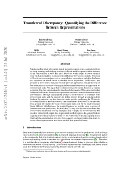 Transferred Discrepancy: Quantifying the Difference Between
  Representations