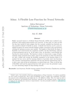 Adma: A Flexible Loss Function for Neural Networks