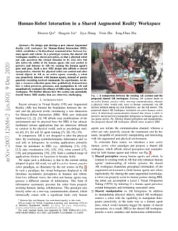Human-Robot Interaction in a Shared Augmented Reality Workspace