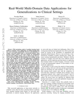 Real-World Multi-Domain Data Applications for Generalizations to
  Clinical Settings