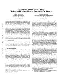 Taking the Counterfactual Online: Efficient and Unbiased Online
  Evaluation for Ranking
